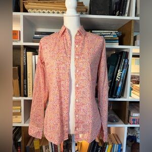 Women’s Pink Floral Button-Up Shirt - Lightweight Long Sleeve Top
